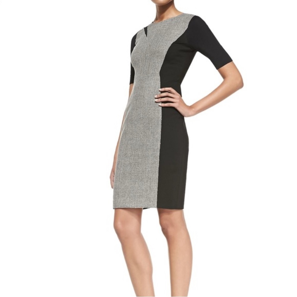 Elie Tahari Axel Short-Sleeve Combo Sheath Dress size 2
